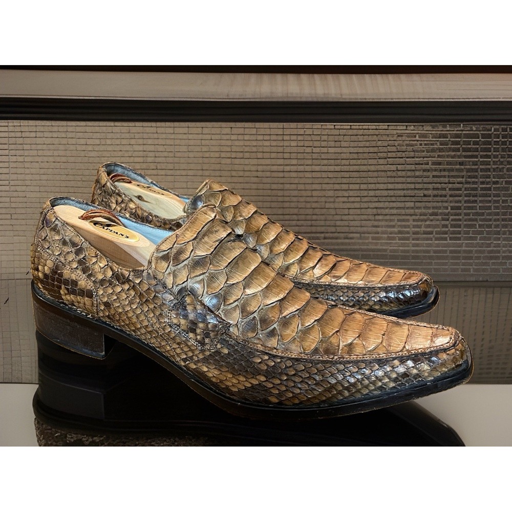 Cole Haan Genuine Python Dress Shoes Men 11.5 Brown Rare Special Edition - Picture 14 of 15